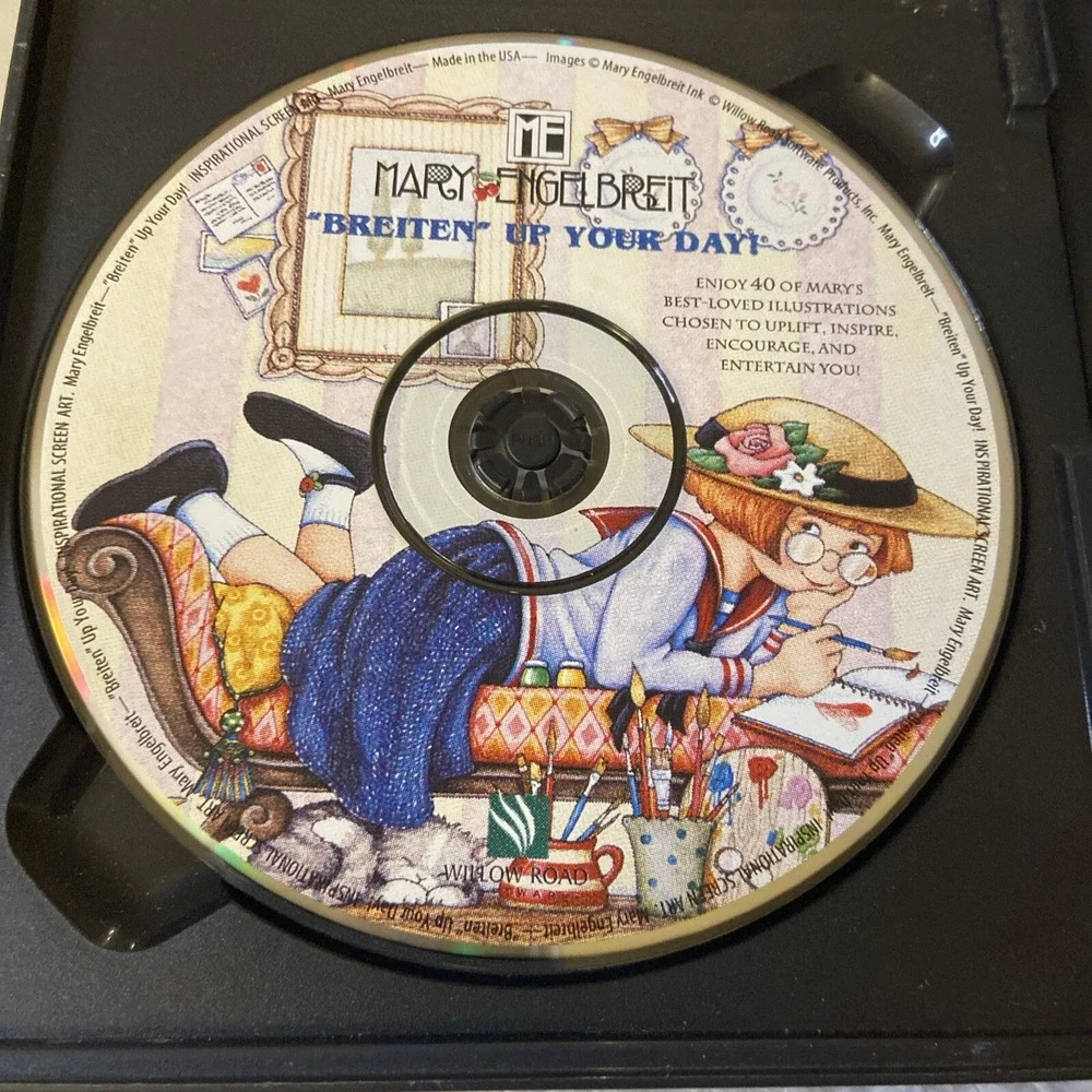 Mary Englebreit CD Rom Computer Screen Saver Breiten Up‎ Your Day 2000 Rare Art